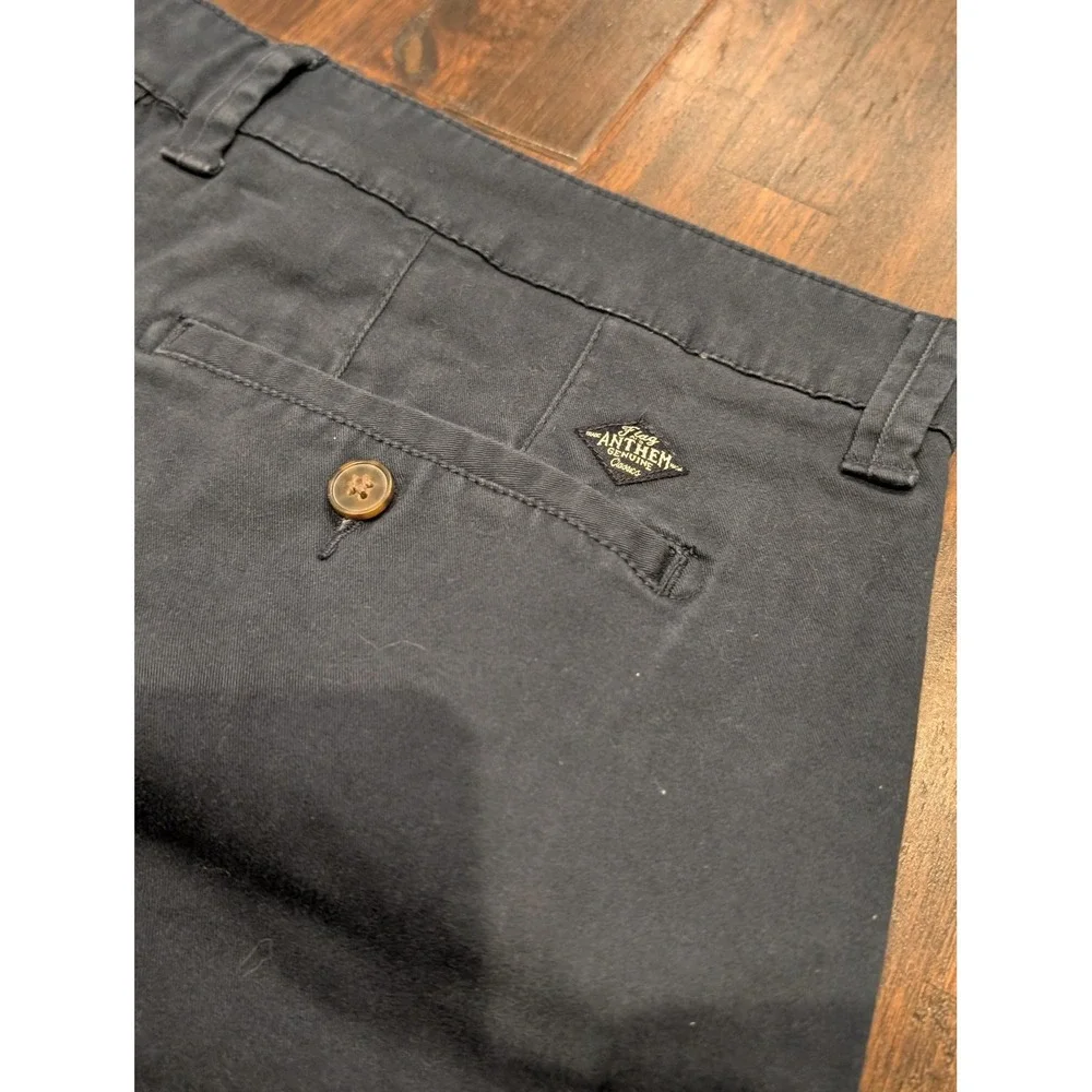 Flag & Anthem Shorts Womens 36 Navy Blue Casual‎ Chino Cuffed Cotton Dry Goods - Picture 5 of 10